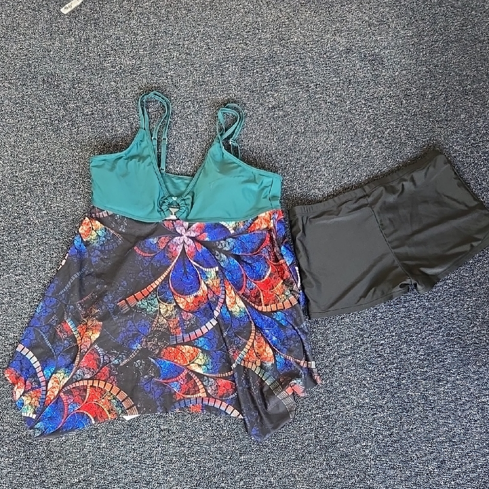 Colorful Tankini Swimsuit Set